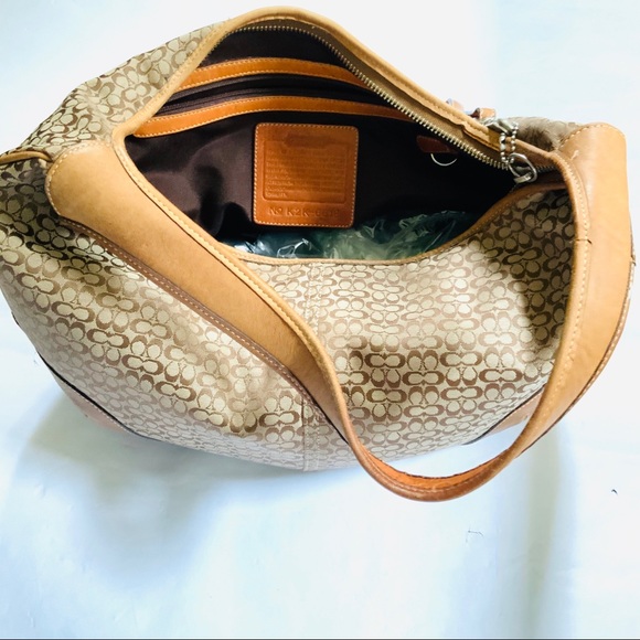 COACH HOBO BAG #6618 CANVAS WITH LEATHER TRIM - Picture 4 of 7